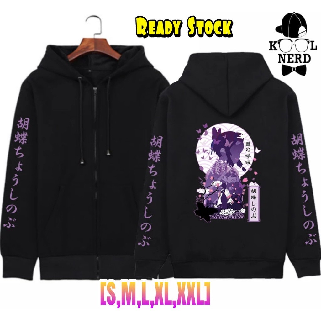 JAKET ZIPP RESLETING SHINOBU KOCHO DEMON SLAYER (READY SIZE M-XXL)