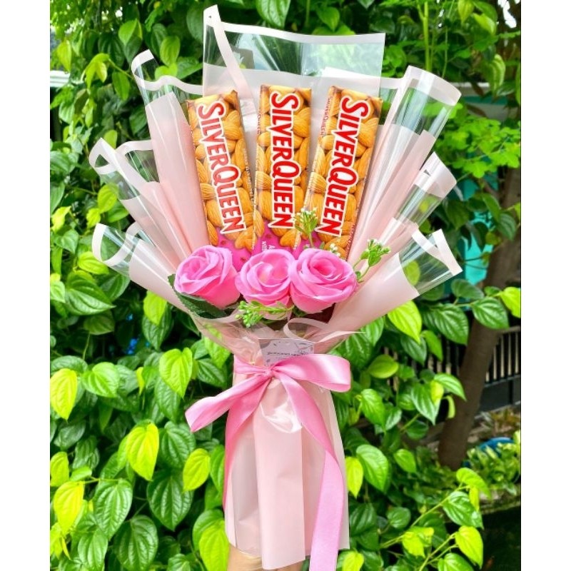 

(S) BUKET PINK SILVERQUEEN 58gr BUNGA MAWAR KERTAS CELLO CANTIK /WISUDA/ULTAH/ANNIVERSARY/VALENTINE/DLL