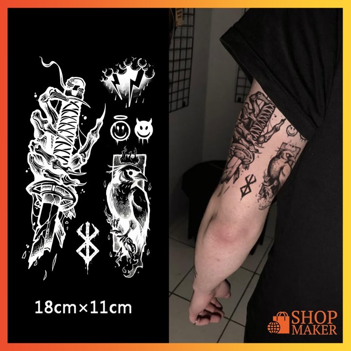 Tato Gelang semi permanen Broken Blade & Dark Symbolism Fruit Ink tatto tahan lama 15 hari anti air 