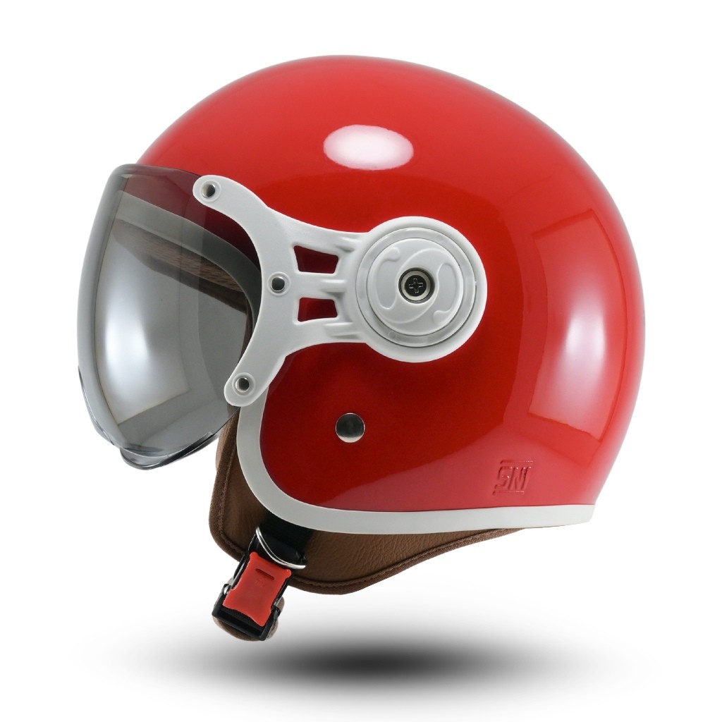 LUNDONGSHOP Helm Anak Lunar Kids Solid BIP PLAST Helm Anak Retro Pilot Polos Kaca Pilot