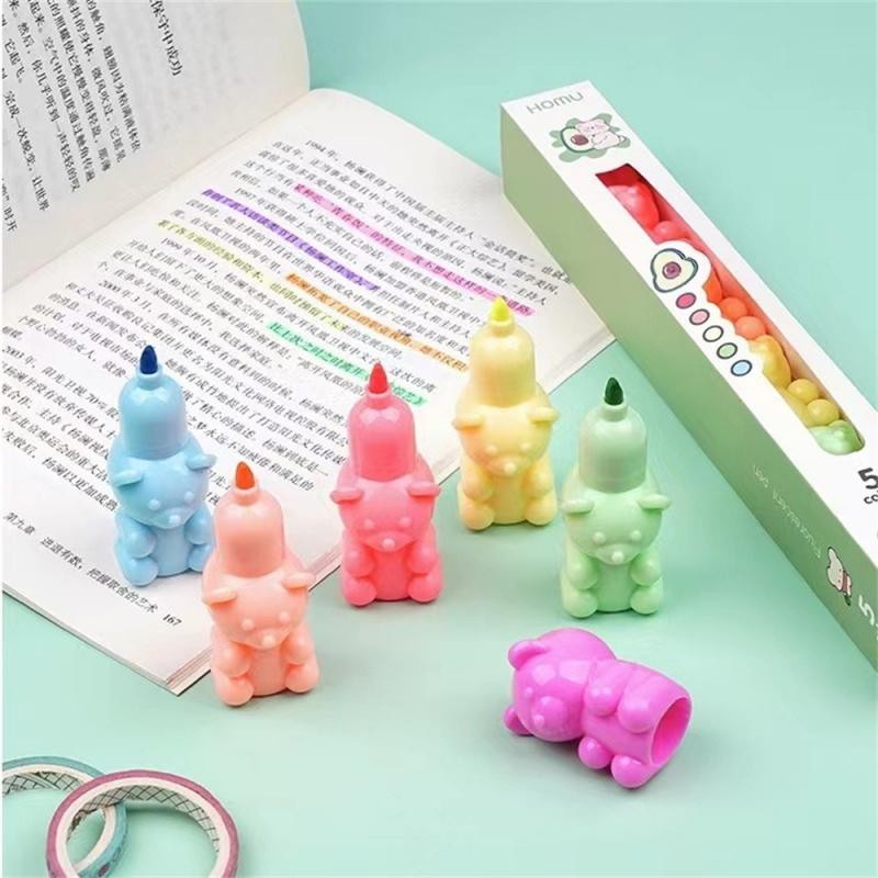 

Octopus Bear Highlighter Cute Stationery School Supply Octopus Bear Gummy Shape Connection Highlighter Love Hand Account Marker