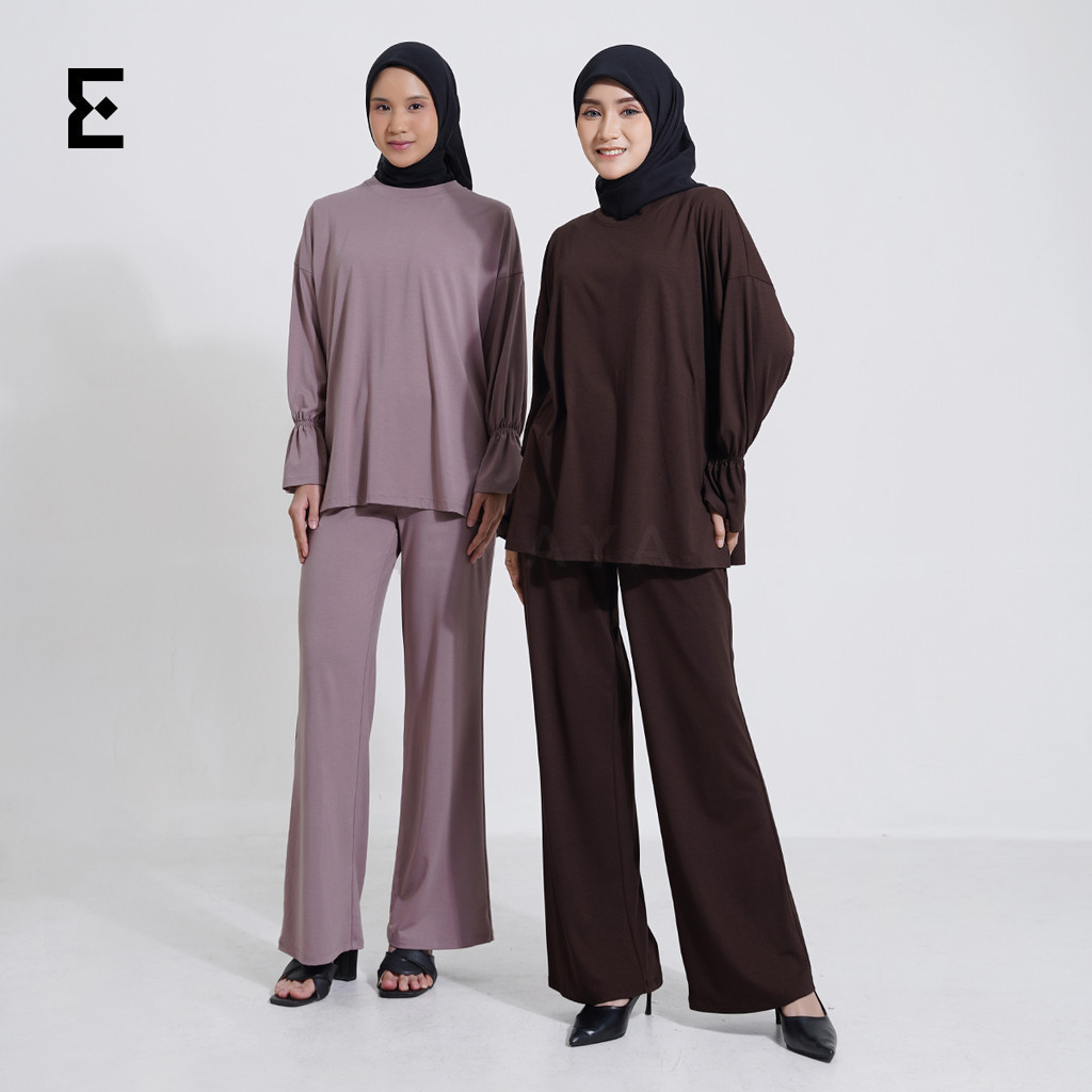 Eraya - Yasmin Set/Setelan Lengan Panjang Casual Wanita/Setelan Muslim Wanita - EST015