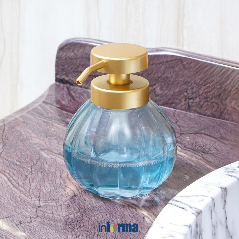 Informa 347 ml Hailey Dispenser Sabun Cair - Biru Liquid Soap Container Tabung Tempat Sabun Serbagun