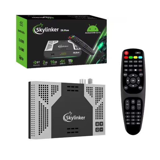 [Genuine]Skylinker Z8 Plus Android OTT+DVB-S2 T2 Hybrid TV Box Super etv pro BT Remote 5G FTA Satell