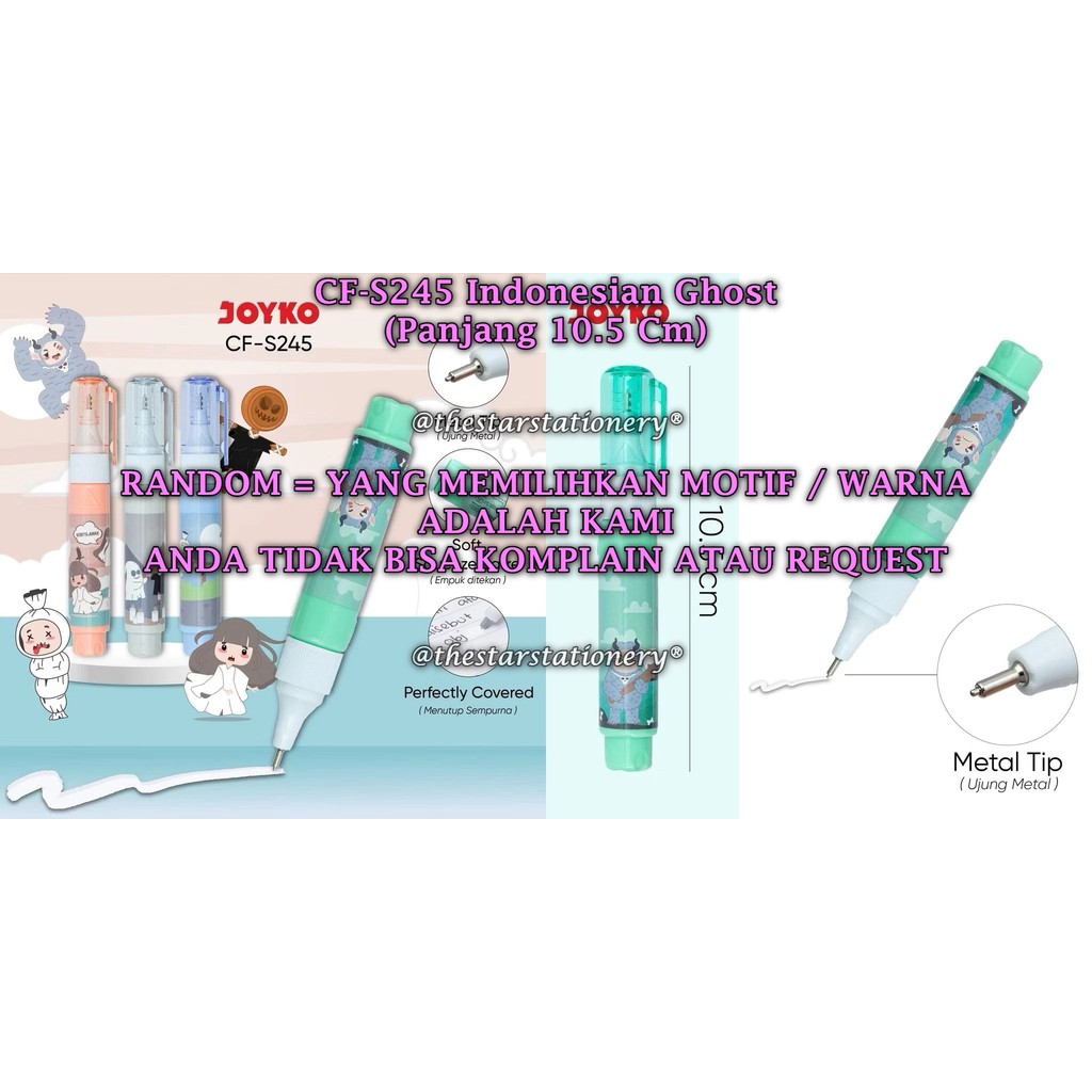 

(1 Biji) GROSIR Correction Fluid JOYKO CF-S245 Cairan Koreksi Penghapus Cair Joyko CF-S245 (1 Biji)