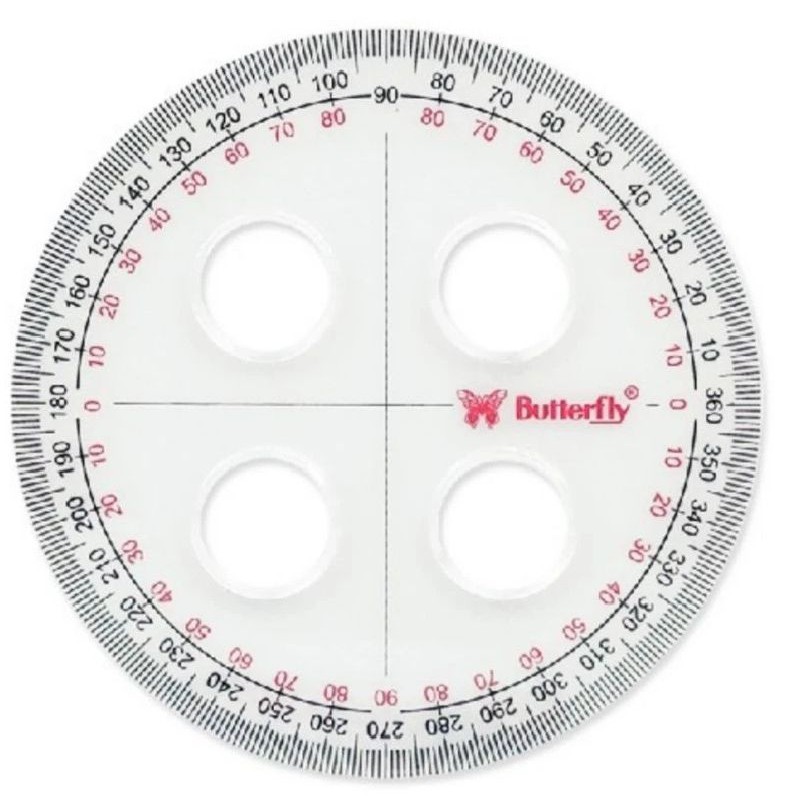 

Penggaris busur Butterfly 360°/10cm Circle ( 1pak/12pcs )