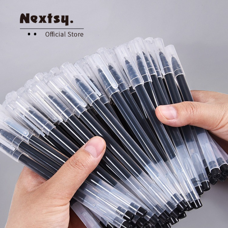 

Nextsy Pena 10/20/30/50 1 Bungkus Pena Gel Pena Biru Hitam Pena Gel 0.5mm Pena Bolpoin Alat Tulis