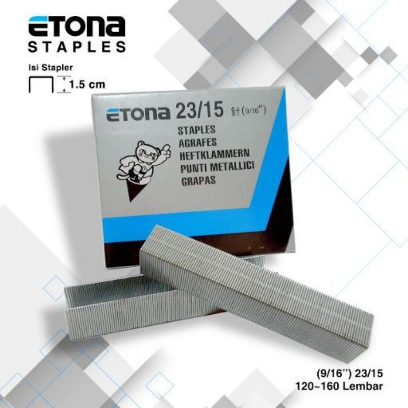 

Isi Staples Etona 23/15 ( 1 kotak )