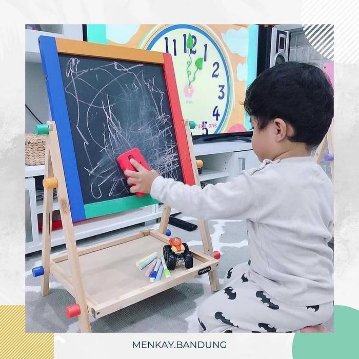 

Papan Tulis 2 in 1 Menkay Whiteboard Blackboard Solid - Pastel, 64x35x40 cm