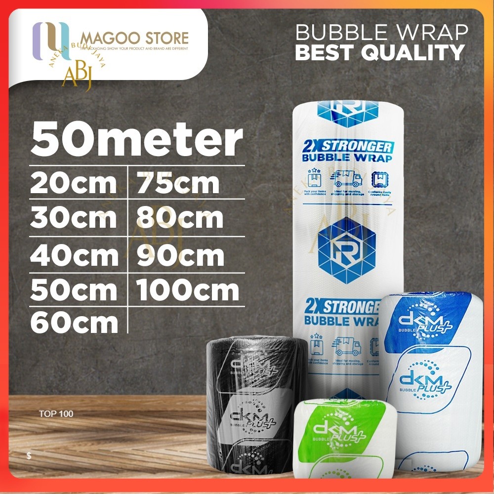 

Plastik Bubble Wrap Bubble Pack Bubble Packing 50m DKM Rusfet Premium -
