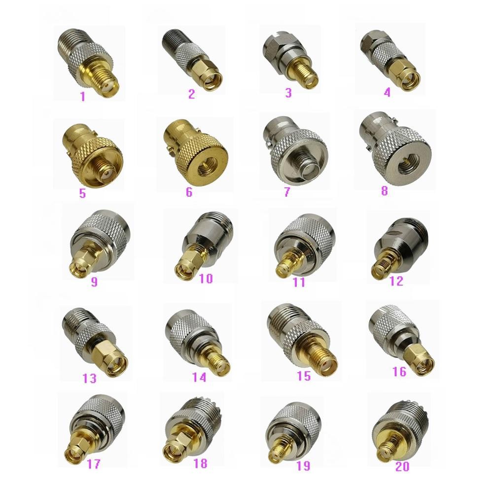 1pce Adapter SMA to F TV / BNC / N / TNC / UHF PL259 SO239 Male plug & Female jack RF Coaxial Connec