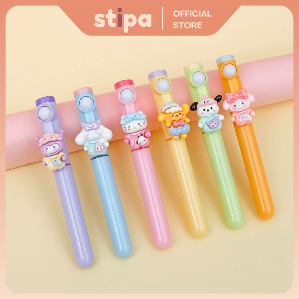 

STIPA Rotating Highlighter Character Warna ATK Alat Tulis Kantor Sekolah Stabilo Cute Stationery Pen