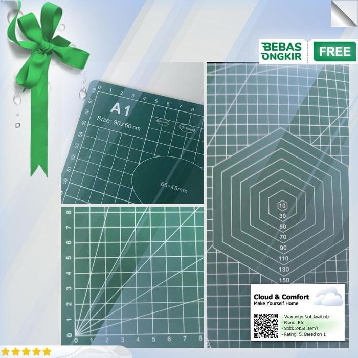

Clouds.id - Working Pad Cutting Mat Alas Potong Papan Kerja A1 90 x 60 - Hijau, Etc