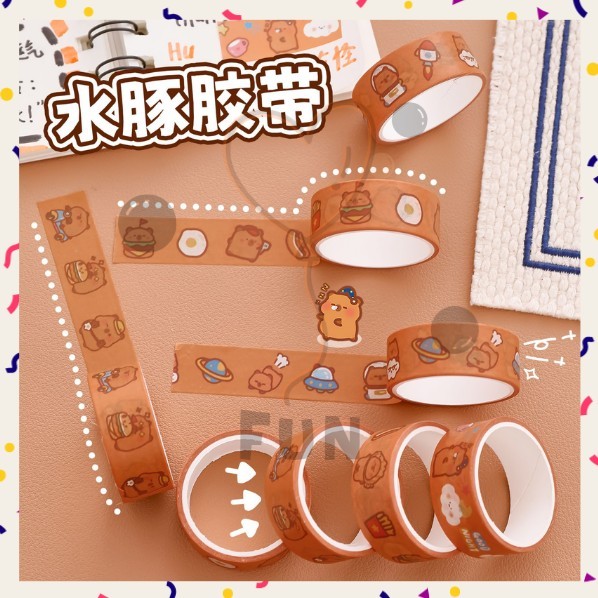 

Funfinds Selotip Bahan Kertas Washi Kapibara Capybara Roll Masking Tape Collection Scrapbook S-AT035