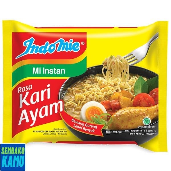 

Indomie Mie Kuah Kari Ayam 72 gr