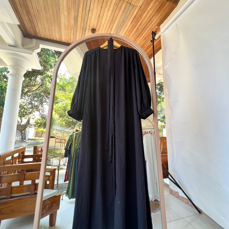 ELSHIFA - SAVANA BASIC ABAYA OVERSIZE POLO LINEN FULL KANCING | GAMIS SEKALIGUS OUTER BY ELSHIFA