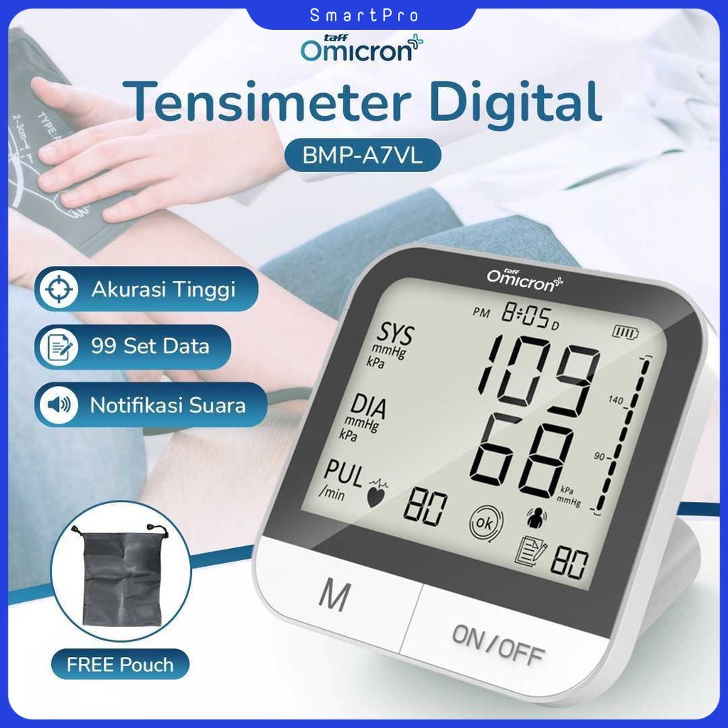 TaffOmicron Tensimeter Digital Pengukur Tekanan Darah English Voice - BMP-A7VL
