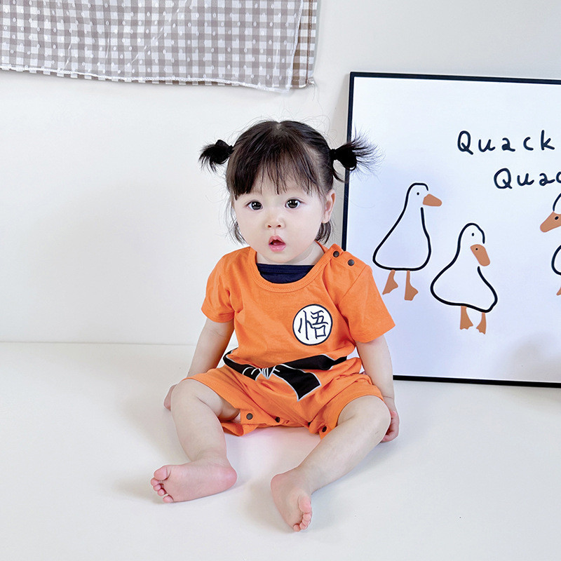 SANBEBI  Baju Bayi Anak Cowok Cewek Baju JUMPER BABY Son Goku Dragon Ball Jumpsuit Kostum Bayi