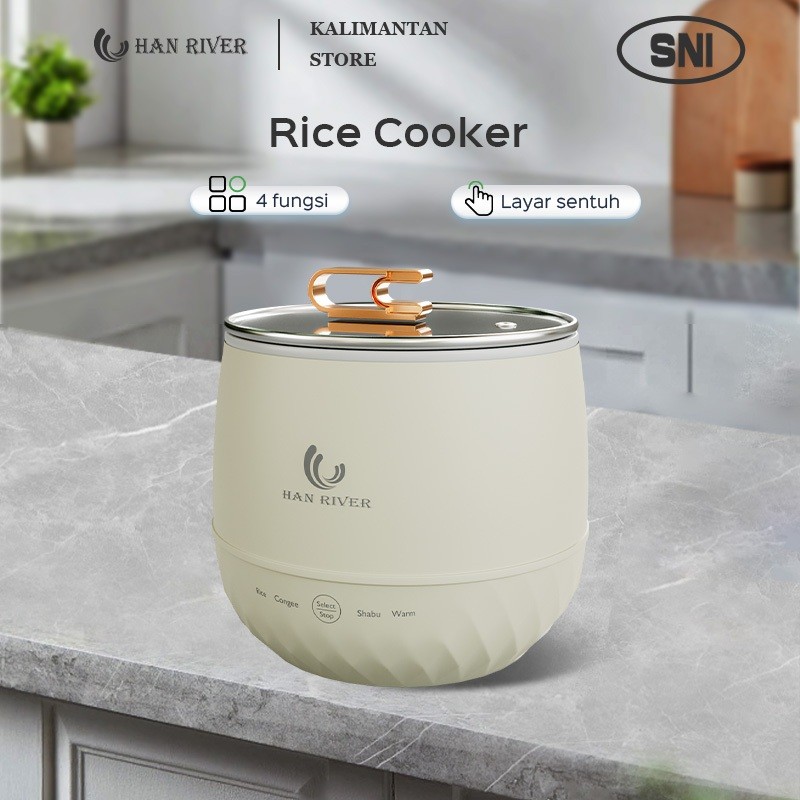 [Pengiriman dari Banjarmasin]HAN RIVER  Rice Cooker Mini 300W Elektronik Rice Cooker Portabel 1L