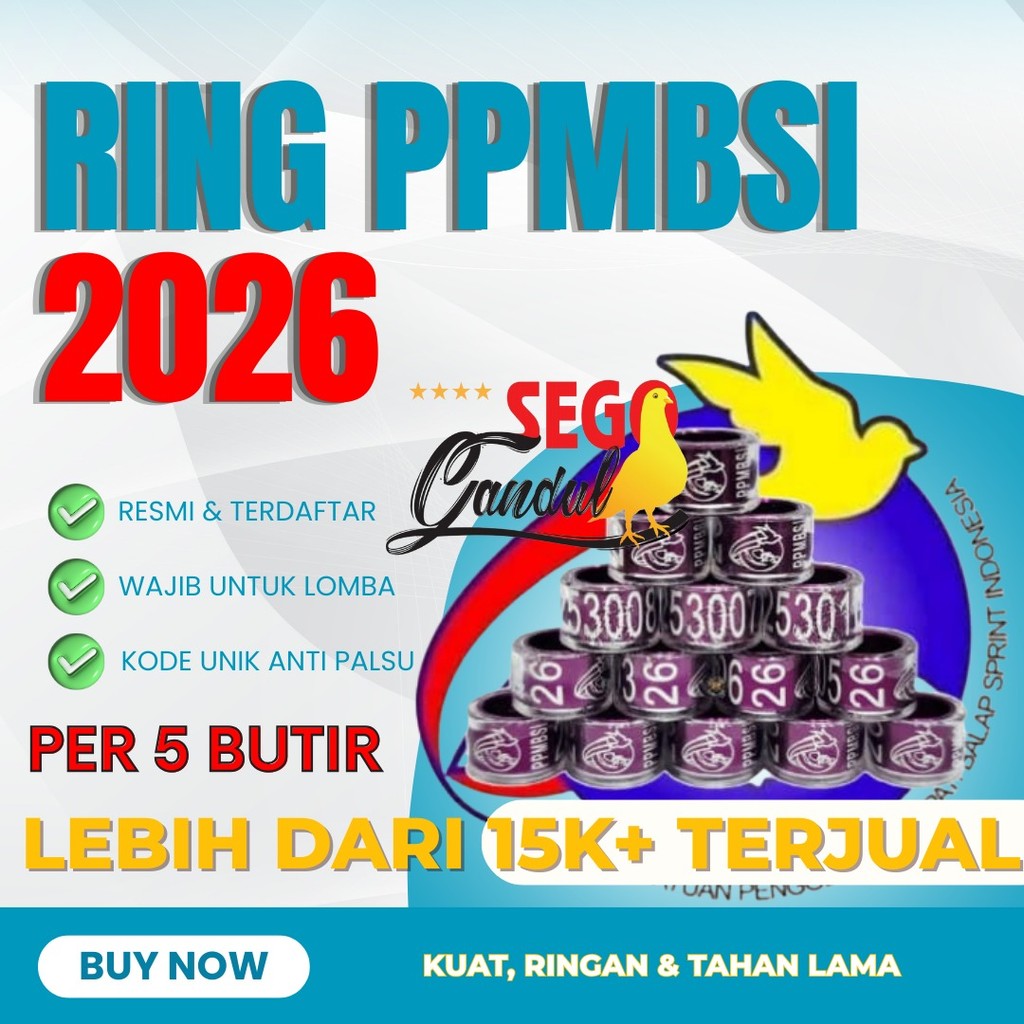 Aksesoris Burung Merpati Balap Ring Pusat PPMBSI 2026 per 5 butir