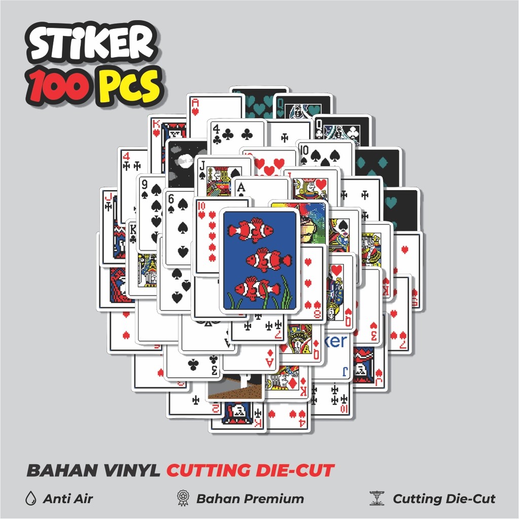 

Terbaru! 50 pcs Stiker Kartu Poker V8 Dekorasi Lucu Kreatif untuk Notebook, Skateboard, HP
