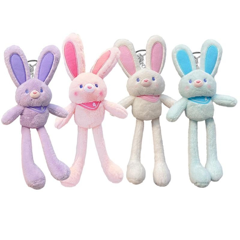 Pull The Rabbit Basket Stuffers Rabbit Keychain Pull Up Rabbit Plush Toys Soft Plushie Toys Stress R