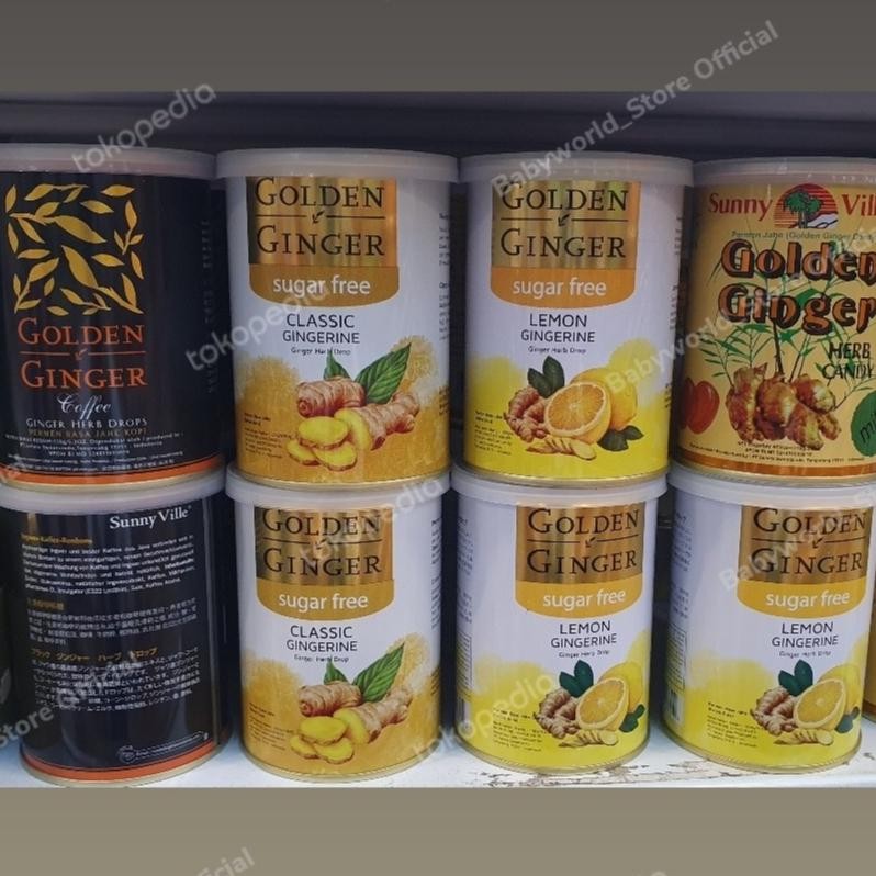 

Golden Ginger Permen Sugar Free Import Varian Classic / Lemon / Mild / Hot / Coffee