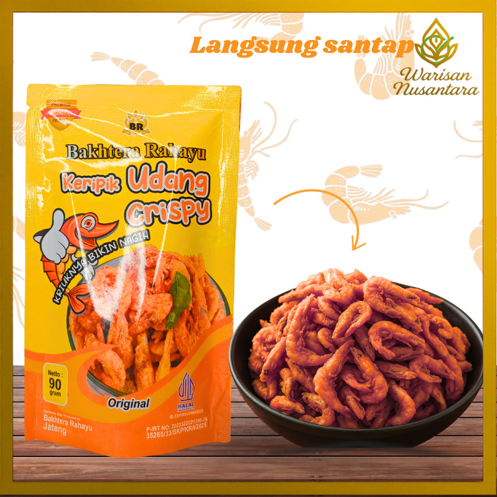 

Keripik Udang Crispy Nikmat-Renyah Gurih merek Bakhtera Rahayu