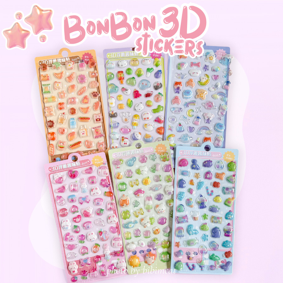 

BonBon 3D Sticker Anak Gambar Binatang Lucu Stiker Dekorasi Buku