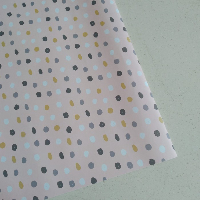 

Kertas Kado Premium Wrapping Motif Polkadot Warna-Warni Latar Pink