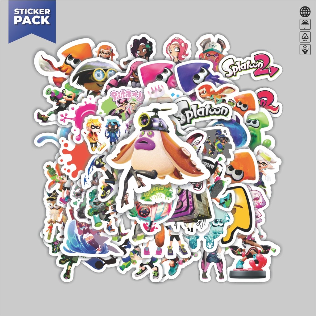 

[100PCS]Stiker Pack Stiker Game Series Splatoon Karakter Mix 3 Aesthetic Vinyl Anti Air Dekorasi Sticker Laptop Buku Journal Koper Helm Casing HP Gitar Helm Skateboard