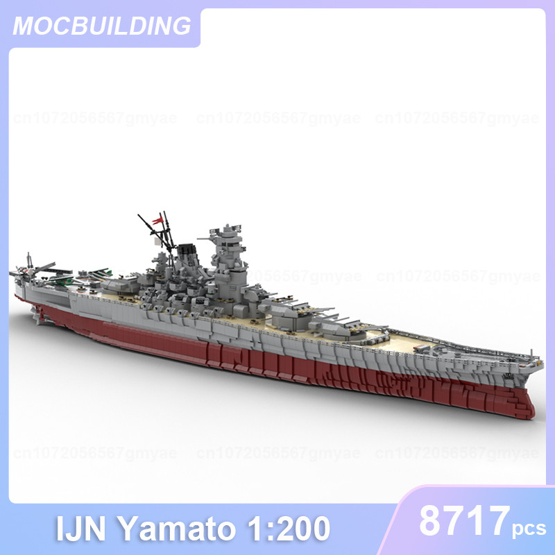 IJN Yamato 1:200 Scale Model MOC Building Blocks DIY Assemble Bricks Universe Educational Creative C