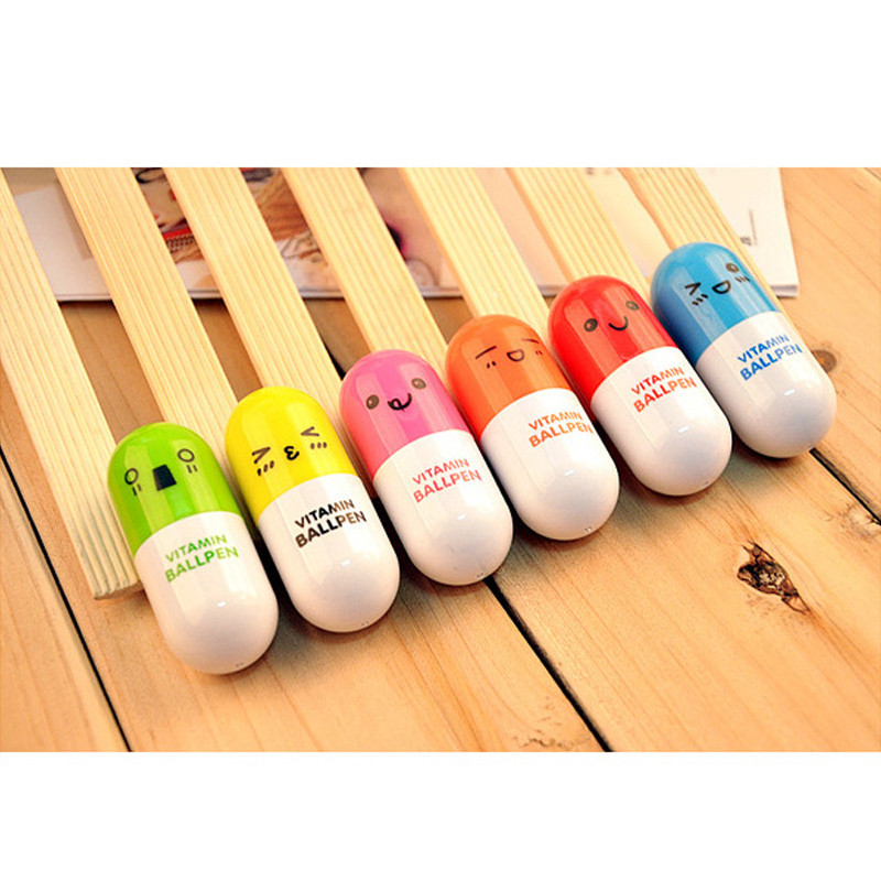 

Cartoon 6 Colors Ballpen Mini Retractable Pill Pens Kids Party Supplies Boys Girls Birthday Guest Gift Giveaway Gift Pack