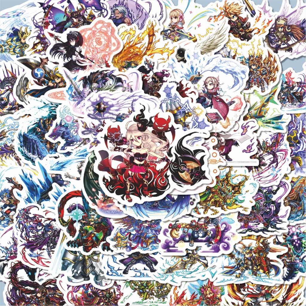 

100PCS Lucu Stiker Game Series Brave Frontier Karakter Mix 4 Stiker Aesthetic Stiker Anti Air Stikers Berperekat Waterproof sticker decal buat Motor Helm Buku Journal Koper Casing HP Laptop Botol Minum Hadiah anak