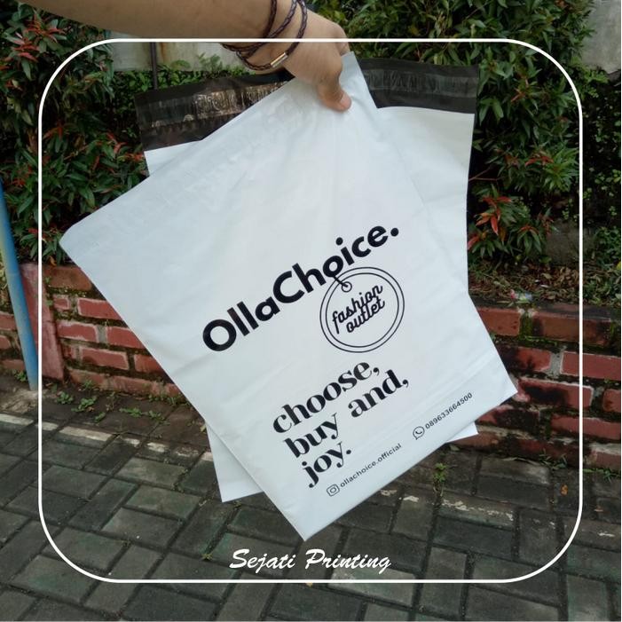 

Sablon Plastik POLYMAILER PUTIH 32x45cm , FREE DESAIN - SEJATIPRINTING