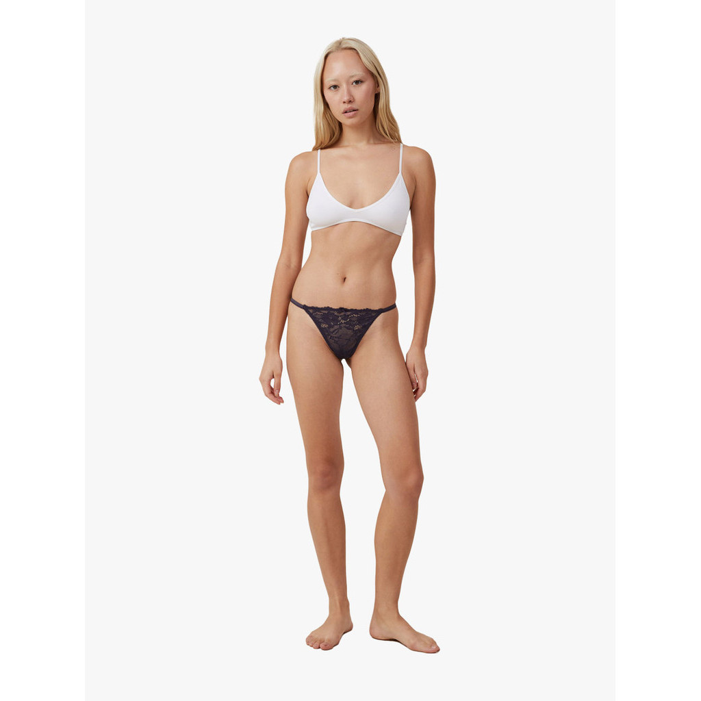 Cotton On Body - Pakaian Wanita - Everyday Lace Tanga G String Brief - Nightshade