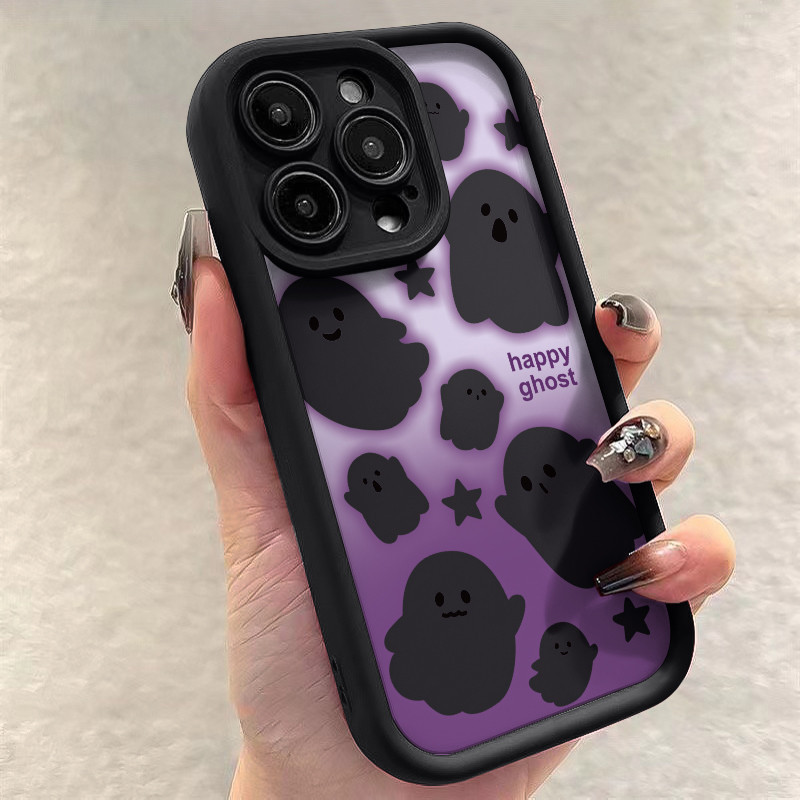 Case iPhone 11 12 13 14 15 Pro Max Dirt Resistant Shockproof Fashion cute super cute ghost compatibl