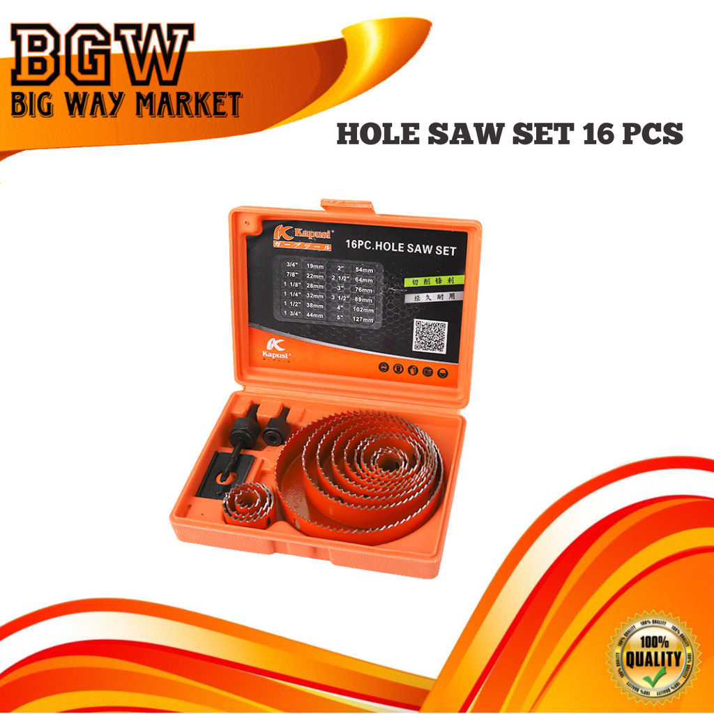 Kapusi Pelubang Kayu 16pcs/Mata Pelubang Kayu K-3683