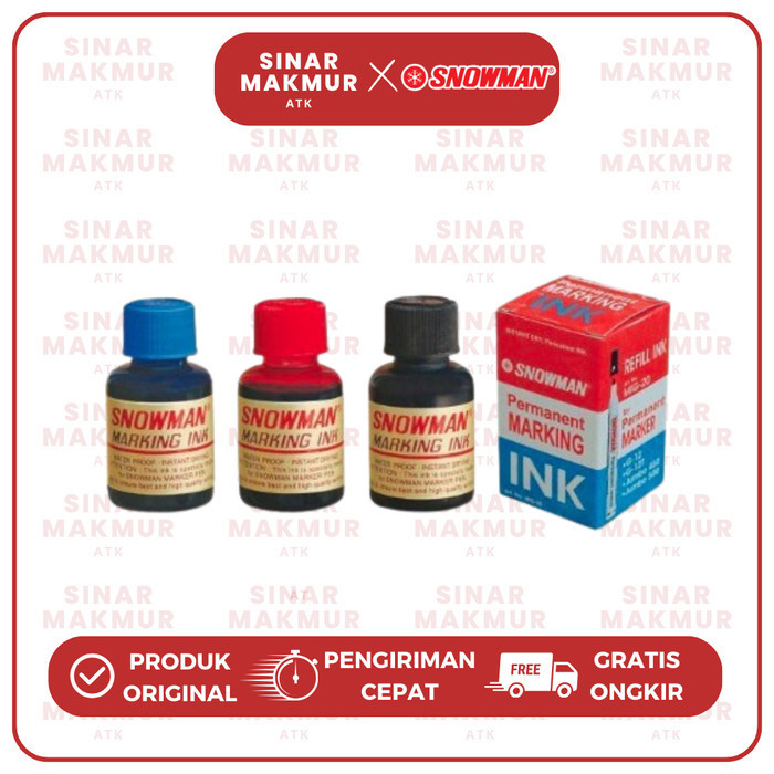

Refill Ink Permanent Marker/Tinta Spidol Permanen Snowman (Pcs)
