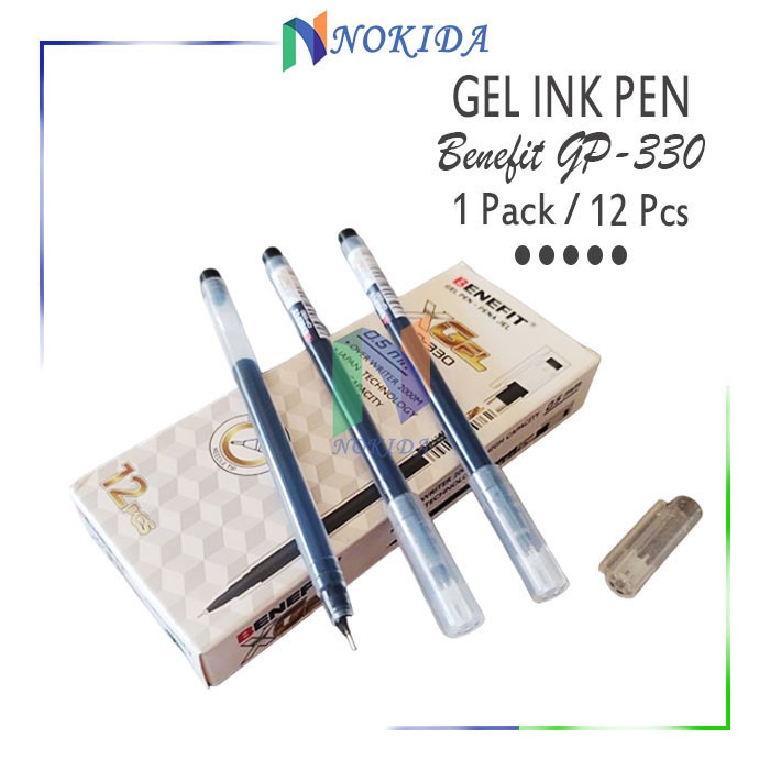 

Nokida Balpen X Gel Benefit GP-330 / Pulpen Jel 1 Pak / Ballpoint Tulis Tinta Hitam / Polpen Pena / Pens