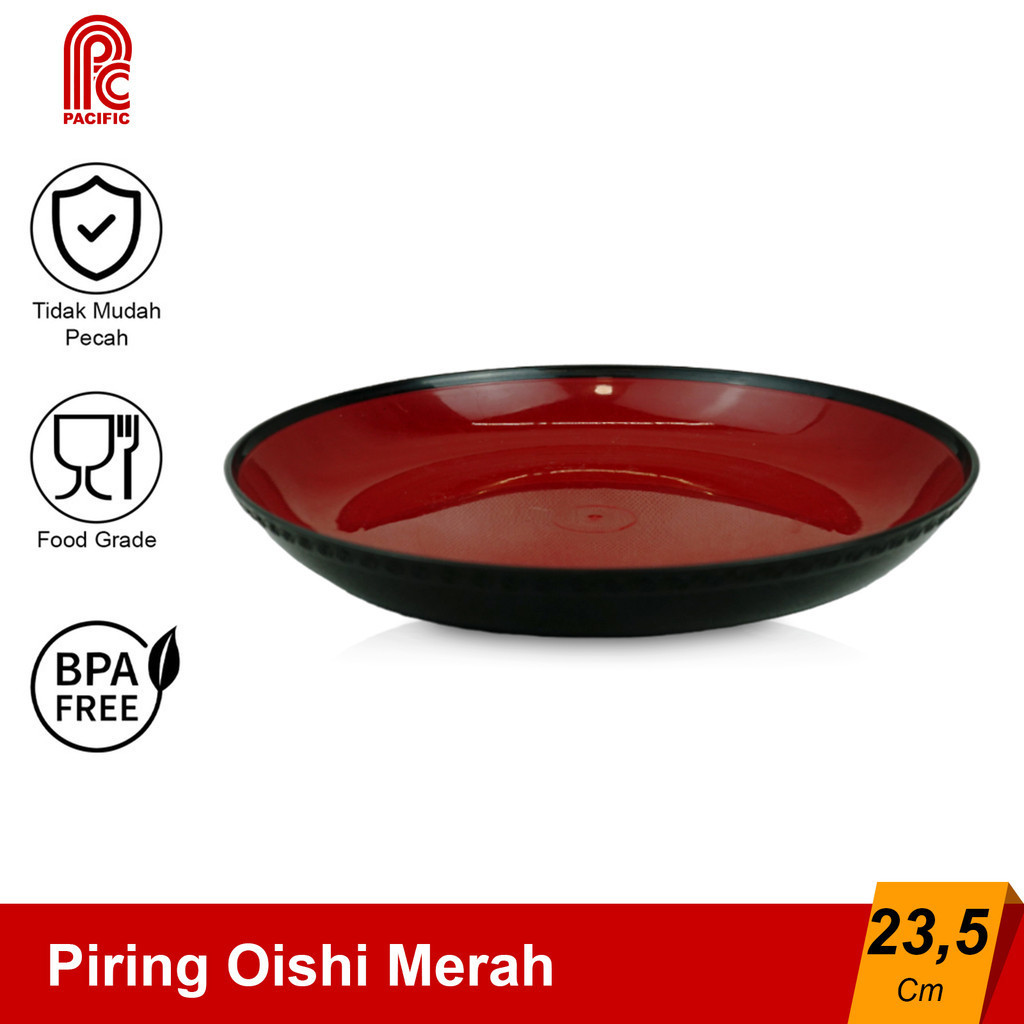 PACIFIC Piring Plastik Oishi Food Grade 23,5 CM Plastic Plate Tempat Makan BPA Free PAC-PCPR-02