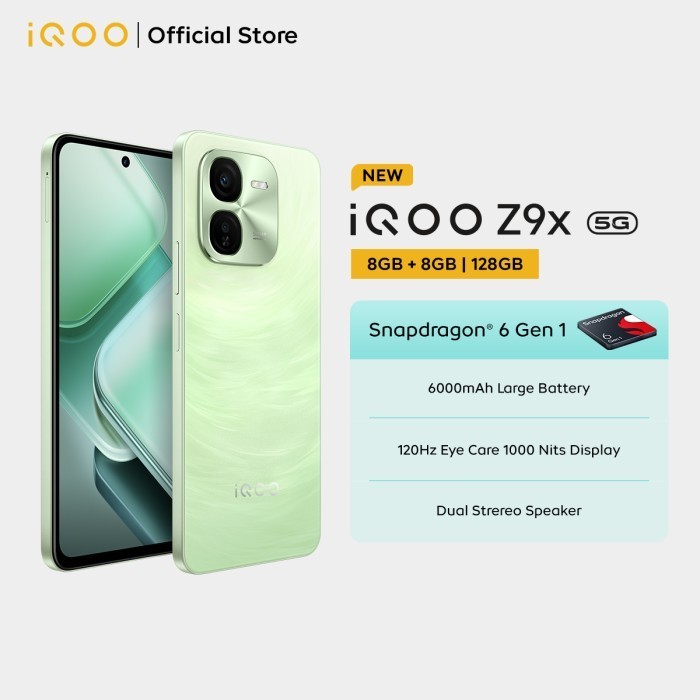 iQOO Z9x (8/128) Snapdragon 6 Gen 1 4nm (ANTUTU 570,456+), 6000 mAH, 1000 nits 120hz eye-care displa