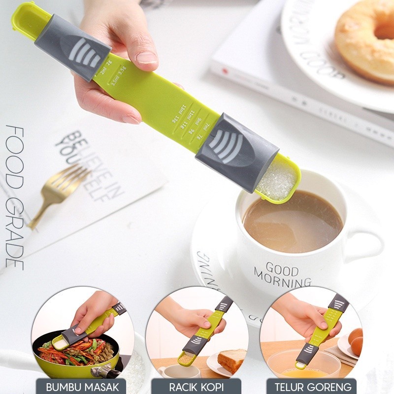Sendok takar geser adjustable measuring spoon sendok bumbu gula kopi