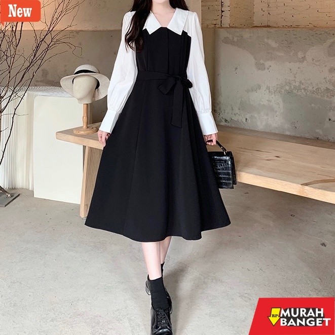 dress wanita kekinian COD dress korea/dress wanita/dress korean style/midi dress korea/long dress dr
