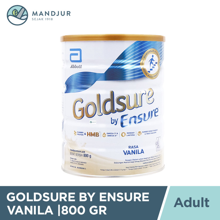 

Goldsure By Ensure Vanila 800 Gram - Susu Penambah Nutrisi Dewasa Selama Masa Pemulihan