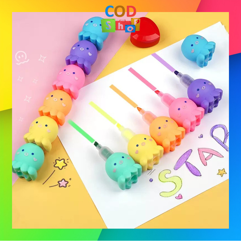 

COD - S6295 Highlighter Tumpuk 1 Set / Spidol Pastel Lucu Warna Warni