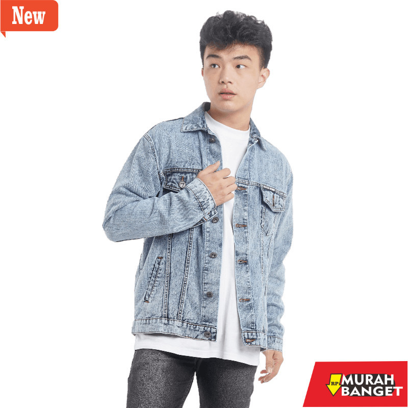 Jaket pria terbaru yg lagi viral- Rafen Jaket Jeans Denim Pria Wanita Unisex Original