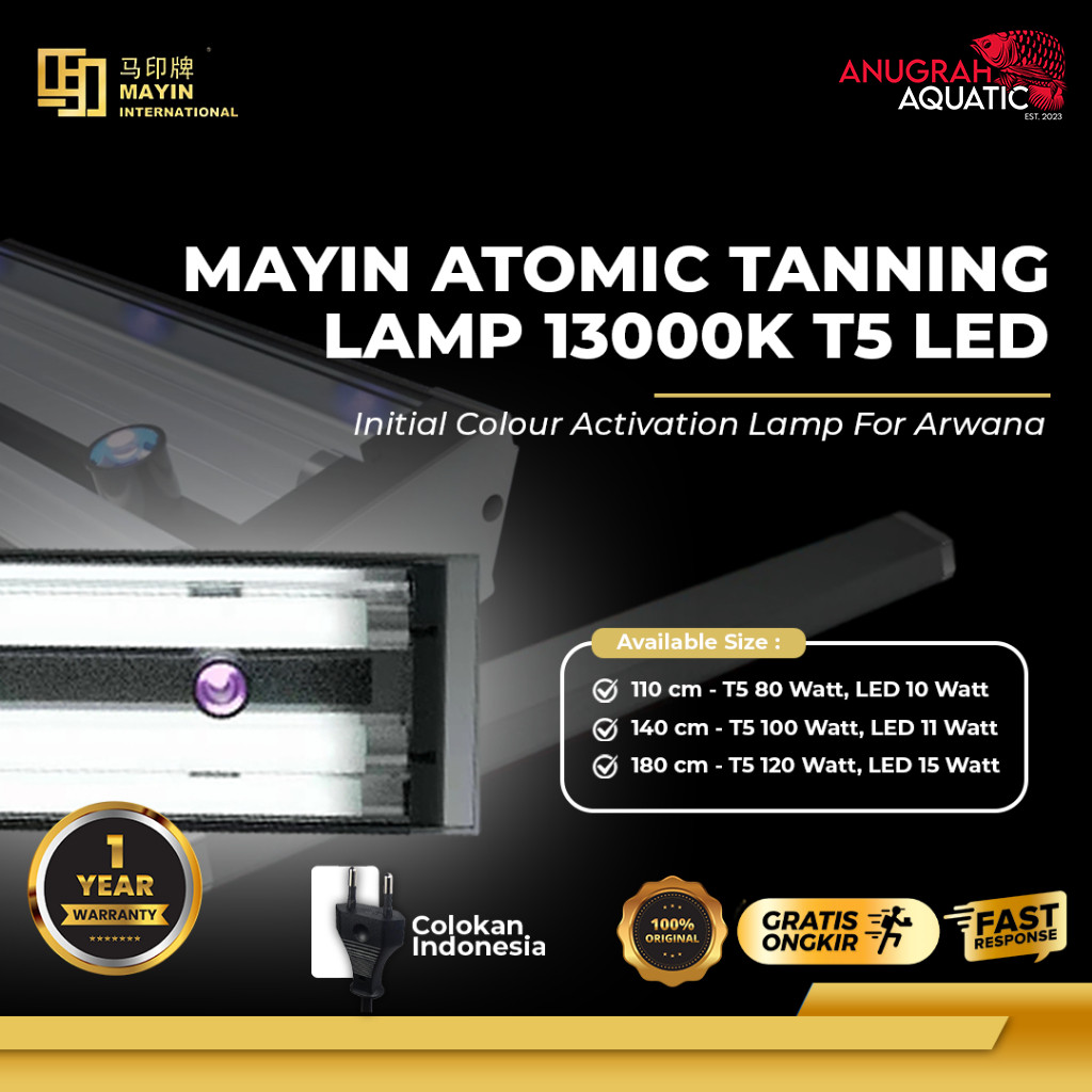 MAYIN  Atomic Tanning Lamp 13000K T5 LED Ikan Arwana