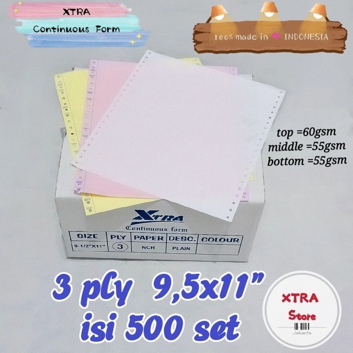 

promo ✨ -kertas 3ply continous form 9.5x11" 500set letter