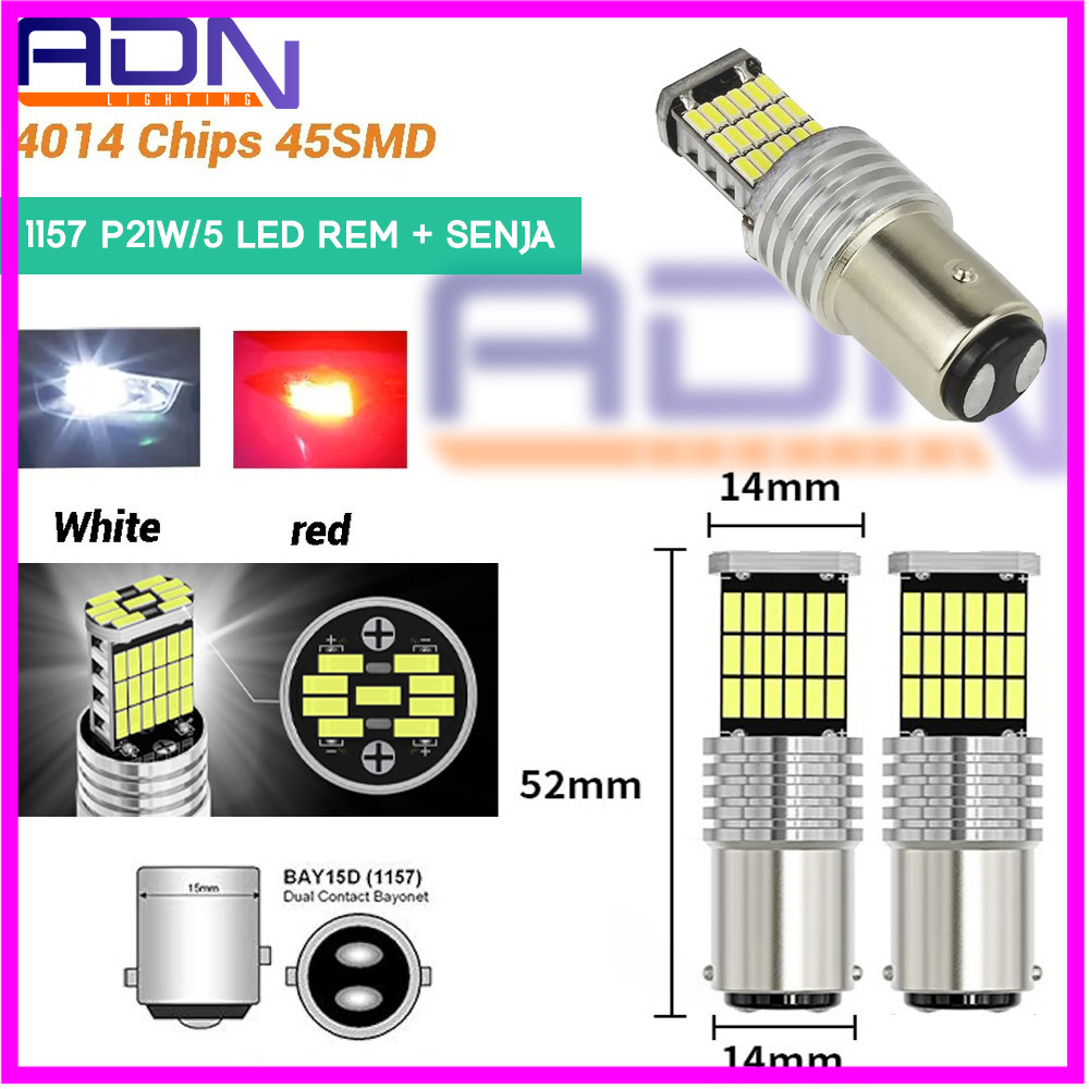 LAMPU LED REM BRAKE 1157 BAY15D BAYONET 45 TITIK MOBIL MOTOR KAKI 2